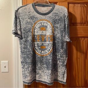 Levi's Lightweight Distressed Gray Graphic Tee